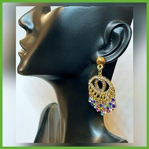 🏷 🆕 Evil Eye Multicolor Gold Tone Earring